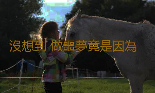 沒想到 做噩夢竟是因為這個